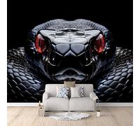 Snake Photo Wallpaper Black Viper Wall Mural Art Wallpaper, Non-Woven Wall Paper, Decoration Poster Picture Mural 200 × 140 cm / 78.7" × 55.1" for livingroom Bedroom
