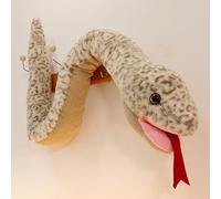 Snake Plush Toy, Simulation Plush Snake Hand Puppet, Giant Snake Teddy Stuffed Animal Interactive Plush Story Toy, Python Pillow Doll, Anaconda Fake Snakes for Ricky Creepy Prank (Beige,110cm)