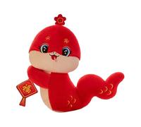 Snake Plush Toy - Year of the Snakes Doll, Red Stuffed Animal, Festival Soft Cushion, Cartoon Reptile Ornament, Cute Decorative Room Figure, Spring Celebration Gift | Plush Snake for Kids