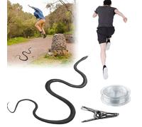 Snake Prank with String and Clip, Chasing Rope Snake Prank, Snake Prank String Clip Set, DIY Golf Snake Prank with Rope and Clamp, Snake Prank Never Gets Old (Black)