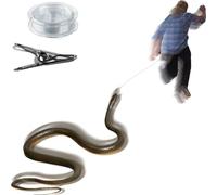 Snake Prank with String and Clip, Golf Snake Prank with String and Clip, Realistic Rubber Snake Prank Toy, Snake Prank Never Gets Old