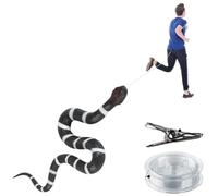 Snake Pranks For Adults,Snake Prank Toy,Silicone Snake Toy | Simulation Snake Prank Accessories with Rope and Clip, Halloween Decoration with Movimi