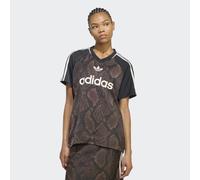 adidas Originals Snake Satin Football T-Shirt - Brown - Womens XS