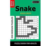 Snake puzzle book for Adults: 200 Medium Puzzles Mixed Grids (Volume 11)