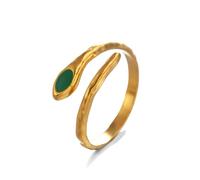 Snake Ring Adjustable Gold Vintage Retro Serpent Open Rings Vintage Snake Rings with Green Eyes Snakes Adjustable Ring Dainty Serpent Open Retro Jewellery Gift for Women Men