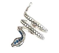 Snake Ring - Dainty Fashion Accessory, Adjustable Open Finger Band, Rhinestone Decor Ring, Gold Silver Plated Jewelry, Costume Cosplay Props, Unique Trendy Gift For Women Girls Party Daily Wear