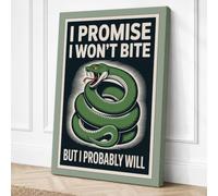 Snake Says Sorry Typography Canvas Wall Art Print 18x12 Inch (46 x 30 cm)