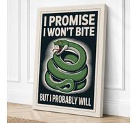 Snake Says Sorry Typography Canvas Wall Art Print 24x16 Inch (61 x 41 cm)