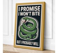 Snake Says Sorry Typography Canvas Wall Art Print 24x16 Inch (61 x 41 cm)