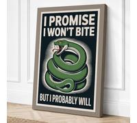 Snake Says Sorry Typography Canvas Wall Art Print 36x24 Inch (91 x 61 cm)