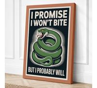 Snake Says Sorry Typography Canvas Wall Art Print 36x24 Inch (91 x 61 cm)