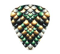 Snake-Scales-Pattern 12 Pack Guitar Picks With 3 Thicknesses And Storage Box, Abs Plectrums For Electric Bass Guitar Players