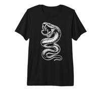 Snake Serpent Coil Cobra Venom Blackwork Premium T-Shirt