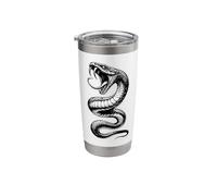 Snake Serpent Coil Cobra Venom Blackwork Stainless Steel Insulated Tumbler