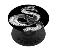 Snake Serpent Coil Strike Black Venomous Reptile Tattoo PopSockets Adhesive PopGrip