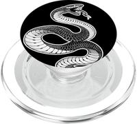 Snake Serpent Coil Strike Black Venomous Reptile Tattoo PopSockets PopGrip for MagSafe
