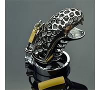 Snake-Shaped Metal Cock Cage Chastity Device Stainless Steel Penis Cage with Padlock Chastity Bondage Belt Fetish Sex Toys for Men(4.4cm)
