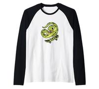 Snake Skate Retro Cartoon Style Raglan Baseball Tee
