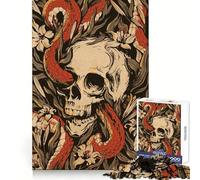 Snake Skeleton Flowers 1000 Pieces Jigsaws Adults Puzzles Gifts Mind Challenge Toy Easy Leisure Precise Cut (50x75cm)