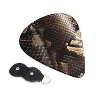 Snake Skin 6 Pack Guitar Picks With Holder, Personalized Guitar Plectrums Non-Slip Portable Ukulele Bass Picks 0.96mm For Acoustic Guitar Lovers Gifts