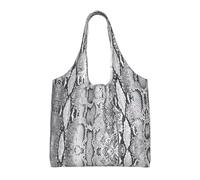 Snake Skin Black And White Aesthetic Tote Bag For Girls : With Full-Page Printing For Women Lady Canvas Polyester Tote Bag
