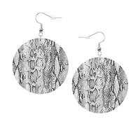 Snake Skin Black And White Leather Round Earrings Color Valentine'S Day Festival Activities Fashion Women'S