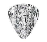 Snake Skin Black And White Multifaceted Guitar Pick - Clear Sound, And Durability For Individualized Music Experiences.