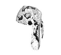 snake skin black and white Print Cycling Skull Cover Moisture Wicking Headwrap Under Helmet Tie Back Modern Beanie 22-24 In