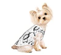 snake skin black and white print Dog Shirts for Small Dogs Stretchy T-Shirts Lightweight Tank Top Sleeveless Striped Vest