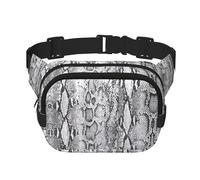 snake skin black and white Print Fashion Waist Packs Square Layer Waist Bag Black Belt Bag with Adjustable Strap, Black, One Size