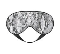 Snake Skin Black and White Print Silk Sleep Eye Mask Soft Eye Cover with Adjustable Strap Comfortable for Travel Office Nap