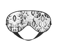 Snake Skin Black and White Print Sleep Mask Silk Eye Cover Soft Satin Blindfold Elastic Strap Night Eyeshade Travel Nap for Women Men