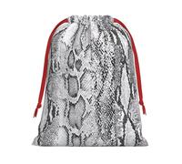 snake skin black and white Print Soft Drawstring Storage Bags, Flannel Gift Pouches Fashion Novelty Christmas Holiday Gifts Bags