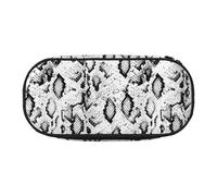 Snake Skin Black and White Print Unisex Pencil Case Pouch - Compact Design for Pencils, Small Items - Double-Headed Zipper