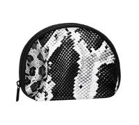 Snake Skin Black and White Printed Coin Purse for Women Cute Small Change Wallet Mini Coin Purses Pouch with Zipper