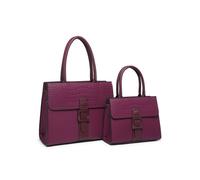 Snake Skin Buckle 2 In 1 Handbag Tote Bag JFY Purple One Size