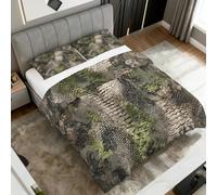 Snake Skin Coverless Duvet Super King, Reversible Patterned Design, Camouflage Quilt & 1 Pillow Case for Bedroom Decor, 10.5 Tog Soft Microfibre Comforter Washable, All Seasons #y473