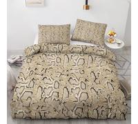 Snake Skin Duvet Cover King Size - Serpent Bedding Set & Bedroom Decor, Reversible Quilt Cover and Pillowcases, Soft Brushed Microfiber Easy Care Bed Set with Zipper Closure V*-106