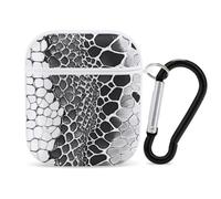 Snake Skin Earphone Case Cover Compatible with AirPods 1&2 Shockproof Bluetooth Headset Case White-style