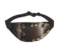 Snake Skin Fanny Pack for Men Women Crossbody Waist Bag Everywhere Belt Bag Wallet Hip Bum Bag with Adjustable Strap Casual Chest Bag for Outdoor Hiking Cycling, Black, One Size