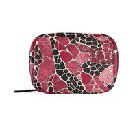 Snake Skin Fur Texture French Artvalentines Medicine Bags with Detachable Compartments Attachable Pill case Travel for Purse