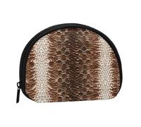 Snake Skin Print Portable Mini Storage Bag Shell Shaped Wallet Small Coin Wallet Shell Storage Bag