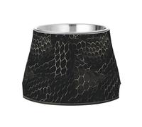Snake Skin Print Style on The Backgroud of Darkgray Feeder Dogs Bowls Enhanced Stainless Steel Pets Basic Bowls for Small Pet Whisker Friendly