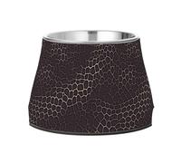 Snake Skin Print Style on The Backgroud of Darkgray Raised Pets Food Bowls Elevated Stainless Steel Pets Feeding Bowl for Slow Feed Dogs Whisker Relief