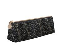 Snake Skin print Triangle Box Multi functional Makeup Bag, Office Travel and Daily Stationery Storage, White, One Size, Lightweight