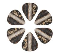 Snake Skin Printed Guitar Picks 6-Pack with Holder - 0.46mm Funny Guitar Picks for Acoustic Guitar, Electric Guitar, Bass Guitar