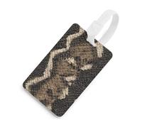 Snake Skin Python Funny Luggage Tag Identifiers Travel Bag Tags with Name ID Label for Suitcase Backpack