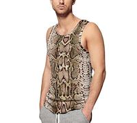 Snake Skin Python Pattern Men's Tank Top Sleeveless T-Shirt Pullover Vest Shirts Gym Workout Beach