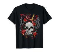Snake Skull & Dagger Vintage Traditional Tattoo Value Graphic T-Shirt, Men, Black, XL