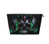 Snake Skull Deadly Leather Travel Makeup Bag-Waterproof Cosmetic Pouch